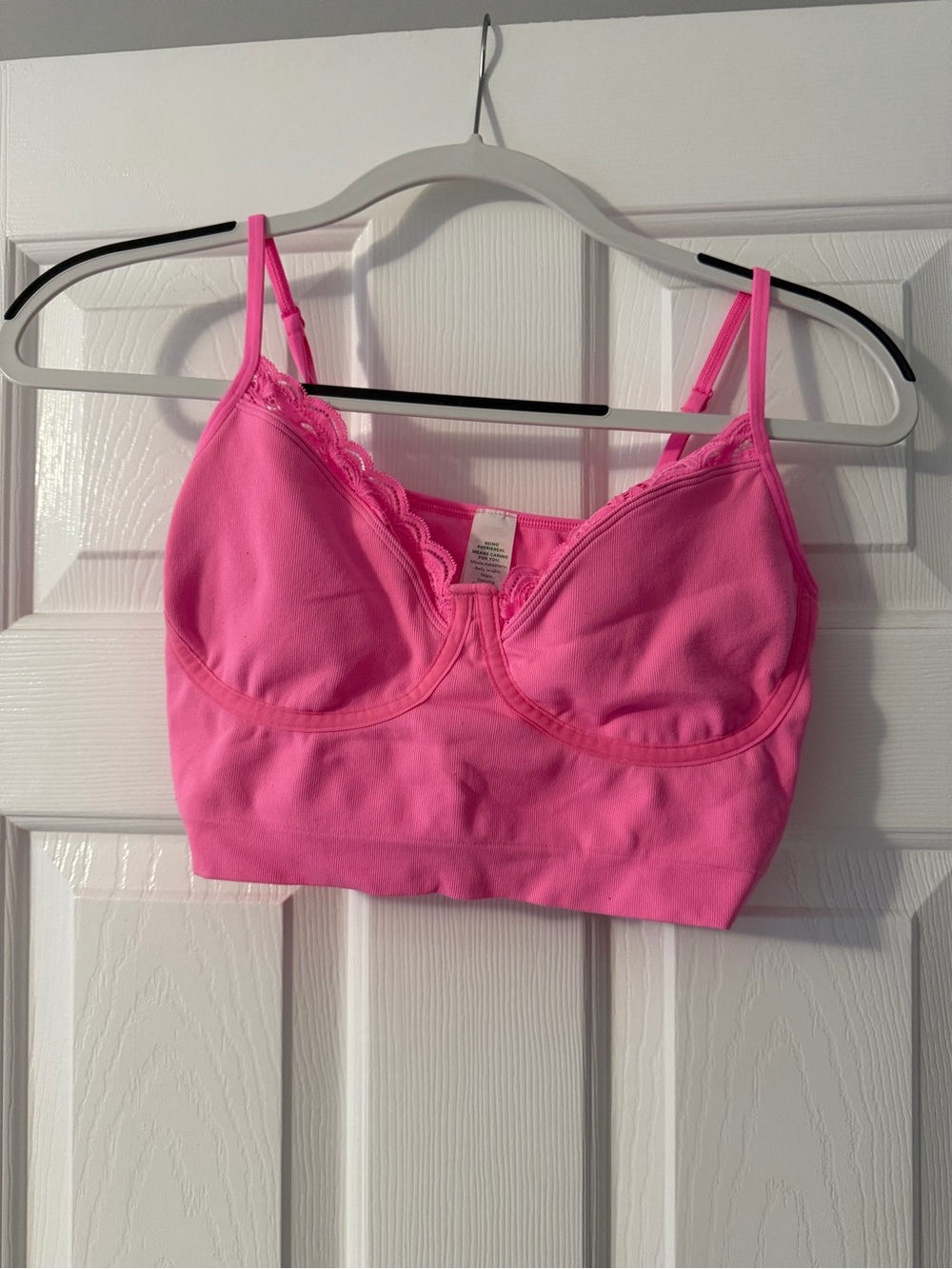 aerie Hot Pink Lace-Trim Bralette